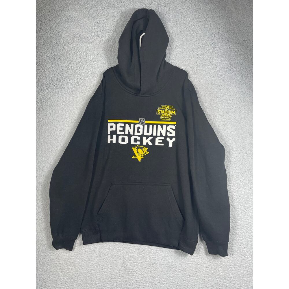 OuterStuff Pittsburgh Penguins Black Pullover Hoodie Youth Size L